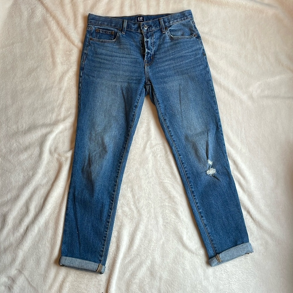 Gap Best Girlfriend Distressed Cuffed Jeans